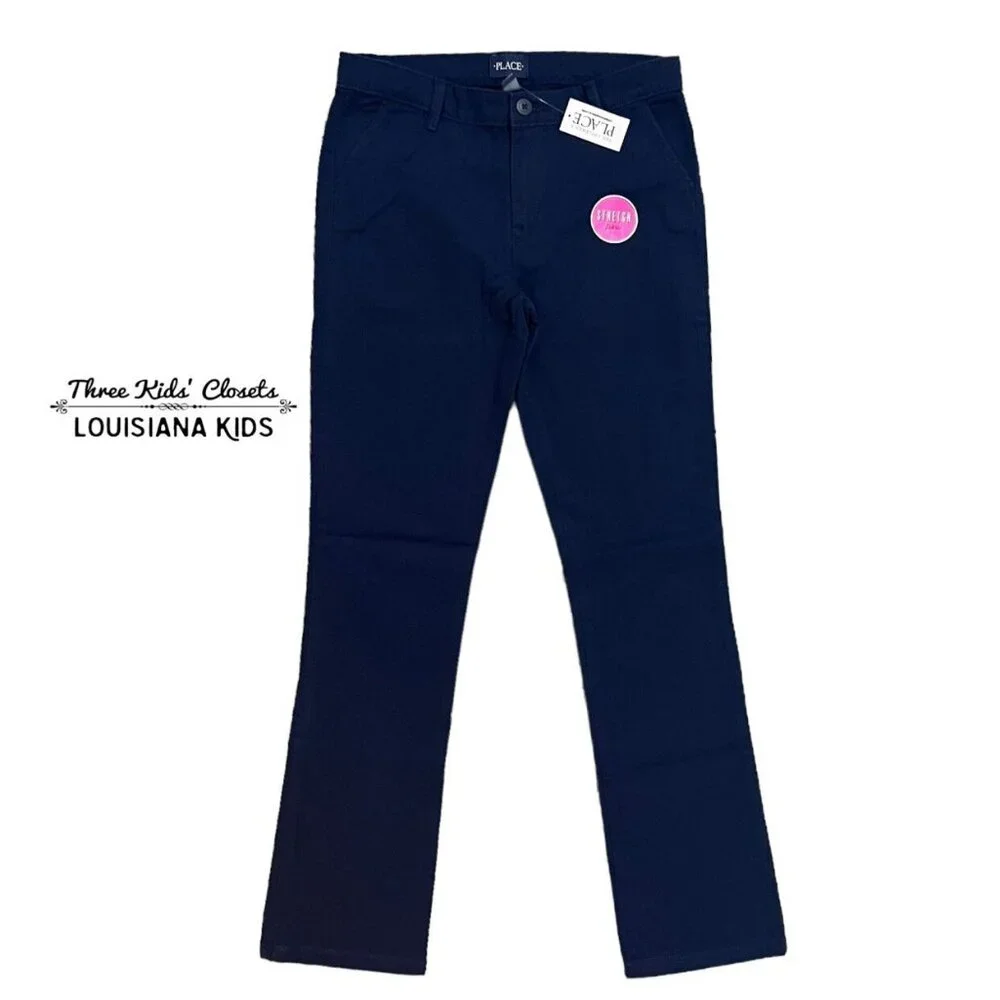 NEW Children's Place Sz 12 Stretch Navy School Uniform Pants